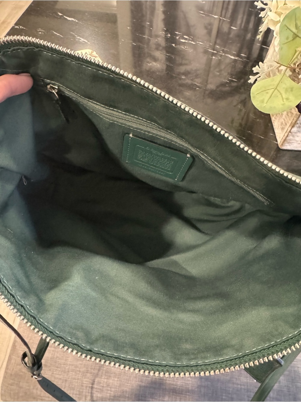 🍃COACH Prairie Satchel Pebble Leather Forest Green Crossbody Bag Style 79997 - Picture 7 of 16